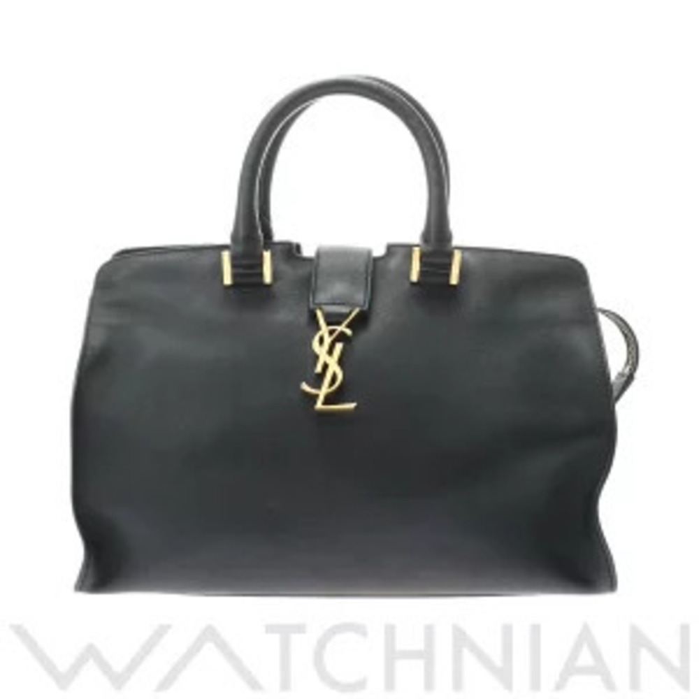 Saint Laurent Cabas Leather Handbag Black